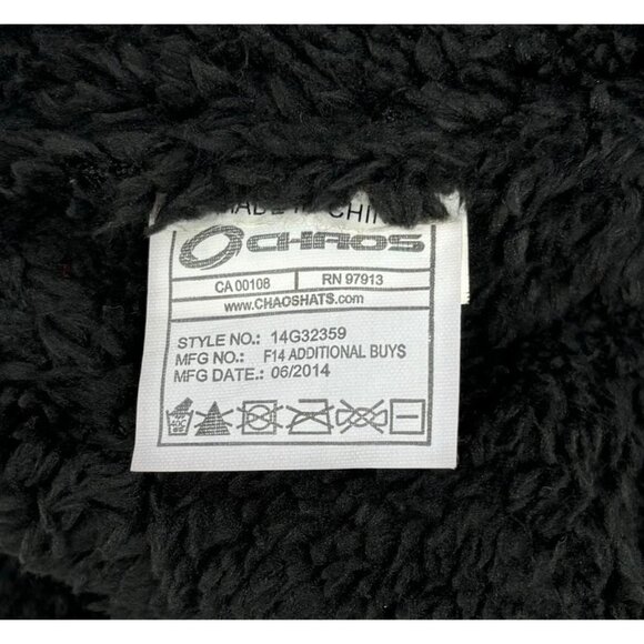 Handmade Chaos Knit Wool & Acrylic Earflap Hat With Pom-Poms - Picture 5 of 7